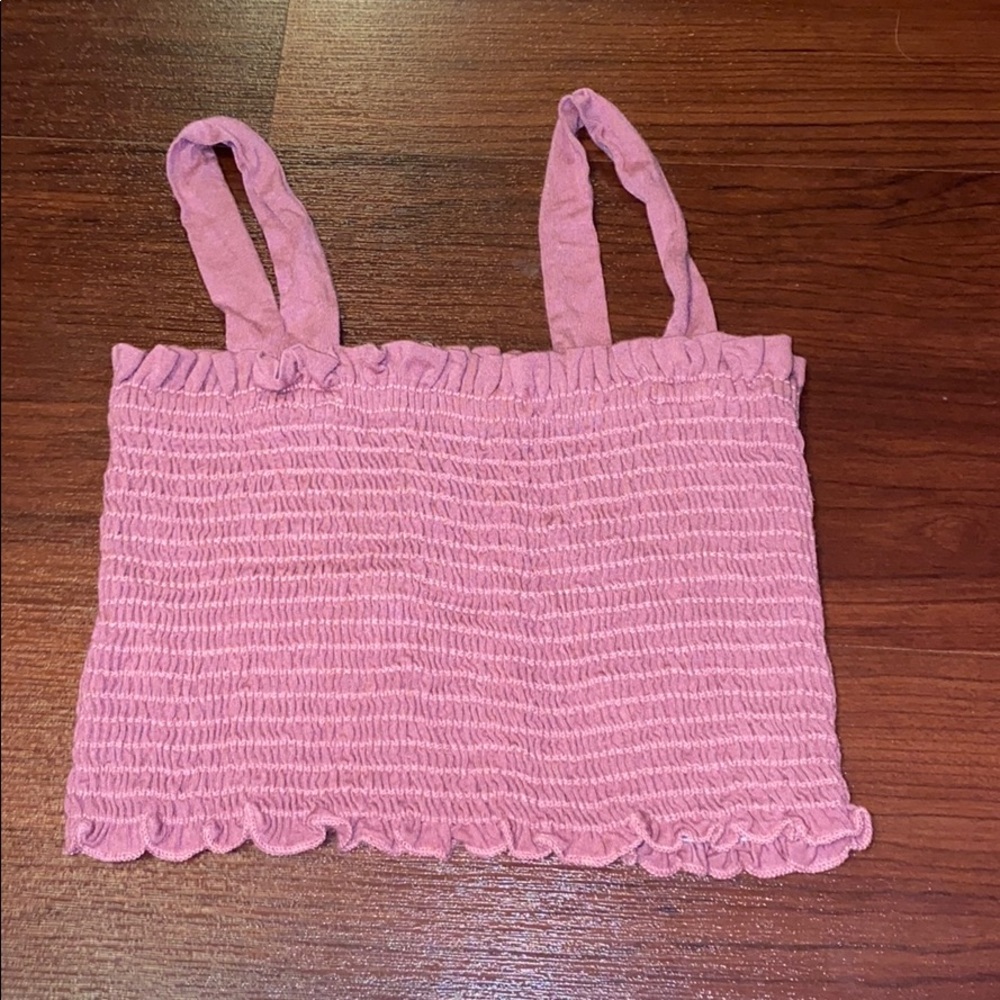 Pink super stretchy cropped tank top
